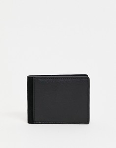 Кожаный бумажник двойного сложения Urbancode-Черный цвет
