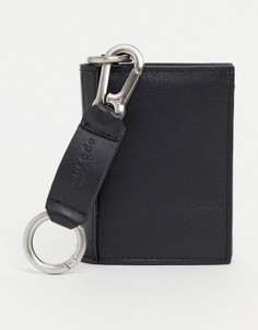 Кожаный бумажник со съемным брелоком для ключей Urbancode-Черный цвет