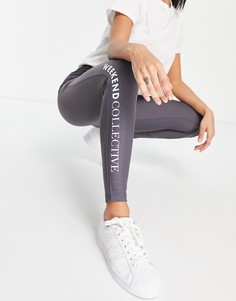 Матовые серые леггинсы из эластичной ткани от комплекта ASOS Weekend Collective-Серый