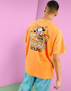 Оранжевая футболка с логотипом и принтом "Sound" Crooked Tongues-Оранжевый цвет