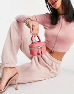 Розовая стеганая сумка через плечо с цепочкой Ego x Maura-Розовый цвет
