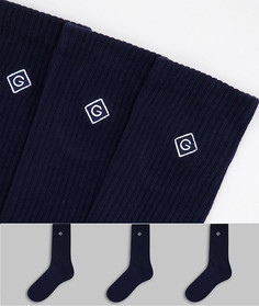Набор из 3 пар темно-синих носков с маленьким логотипом GANT-Черный