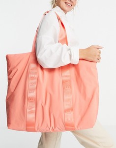 Нейлоновая сумка-тоут кораллового цвета с тесьмой на ручках ASOS Weekend Collective-Оранжевый цвет