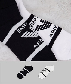 Набор из 2 пар низких носков черного и белого цвета Emporio Armani Bodywear-Многоцветный