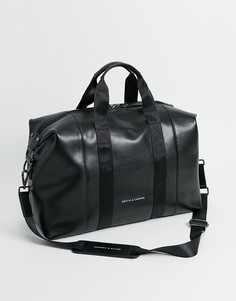 Кожаная спортивная сумка Smith & Canova-Черный цвет