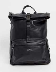 Рюкзак из искусственной кожи с откидным клапаном Fenton-Черный цвет
