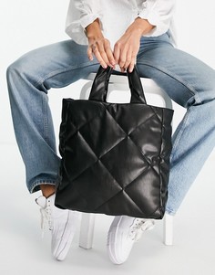 Черная уплотненная сумка-тоут из искусственной кожи Ego-Черный цвет