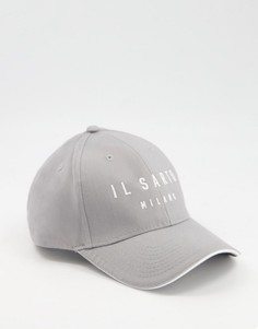 Светло-серая кепка с вышивкой Il Sarto-Серый