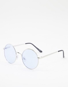 Солнцезащитные очки в круглой оправе Madein-Голубой Madein.