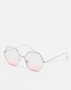 Шестиугольные солнцезащитные очки узкой формы Madein.-Серебристый