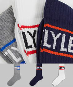 Набор из 3 пар спортивных носков разных цветов Lyle & Scott Bodywear-Многоцветный