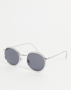 Солнцезащитные очки в круглой оправе Madein-Серебристый Madein.
