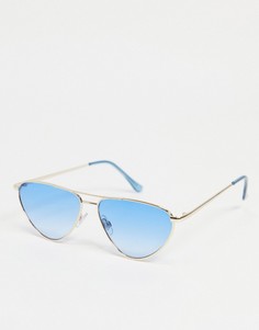 Солнцезащитные очки-авиаторы с двойной планкой Madein-Голубой Madein.