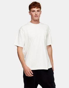 Футболка цвета экрю с карманом из плюша Topman-Нейтральный