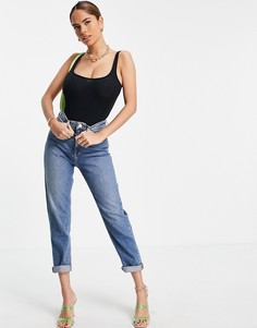 Боди черного цвета с корсетным швом ASOS LUXE-Черный цвет
