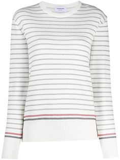 Thom Browne джемпер Milano в полоску с декоративной строчкой
