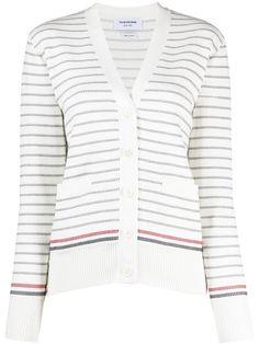 Thom Browne кардиган Milano в полоску с V-образным вырезом