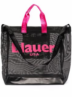Blauer сетчатая сумка-тоут с логотипом