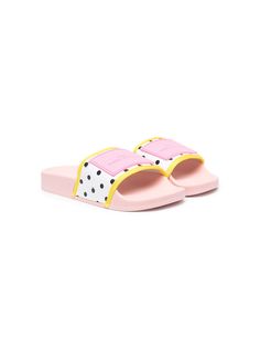 The Marc Jacobs Kids шлепанцы в горох с нашивкой-логотипом