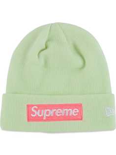 Supreme шапка бини с логотипом спереди