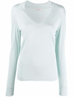 Nina Ricci футболка с V-образным вырезом и длинными рукавами