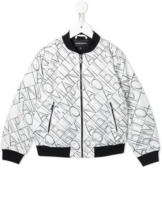 Emporio Armani Kids бомбер с вышитым логотипом