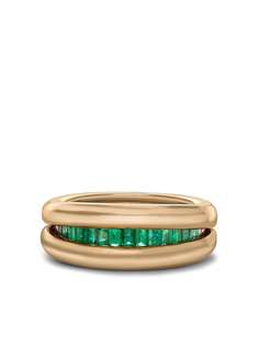 Pragnell Vintage кольцо 1960-х годов из желтого золота с бриллиантом и изумрудом