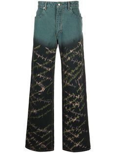 Eckhaus Latta широкие джинсы с принтом