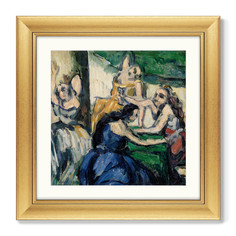Репродукция картины в раме les courtisanes, 1868г. (картины в квартиру) зеленый 60x60 см.