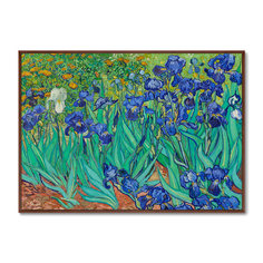 Репродукция картины на холсте irises , 1889г. (картины в квартиру) зеленый 105x75 см.