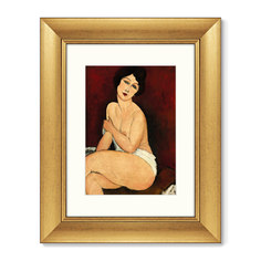 Репродукция картины в раме la belle romaine , 1917г. (картины в квартиру) красный 40x50 см.