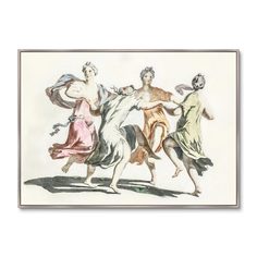 Репродукция картины на холсте four dancing women , 1695г (картины в квартиру) бежевый 105x75 см.