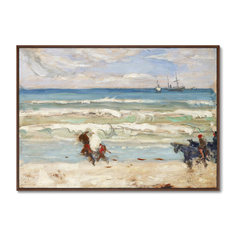 Репродукция картины на холсте beach scene, tangier , 1906г. (картины в квартиру) голубой 105x75 см.