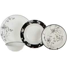 Сервиз столовый Macbeth bone porcelain Midnight flowers 24 предмета