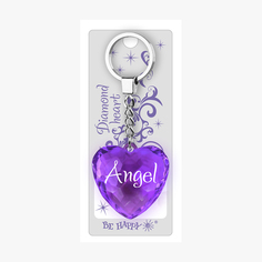 Брелок Би-Хэппи Диамантовое сердце Angel фиолетовый