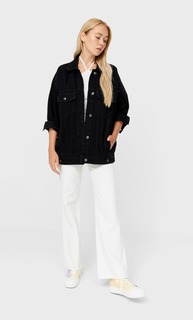 Stradivarius Джинсовая Куртка Оверсайз С Эффектом Потертости L