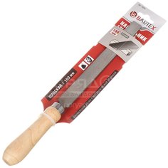 Напильник Bartex плоский с деревянной ручкой, 150 мм