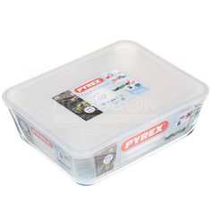 Форма для выпечки жаропрочная стеклянная Pyrex Cook Freez 244P000 прямоугольная с крышкой, 4 л