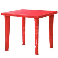 Стол пластиковый квадратный Элластик-Пласт красный, 85х85х74 см