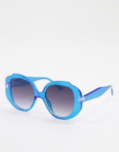 Голубые круглые солнцезащитные очки Jeepers Peepers-Голубой