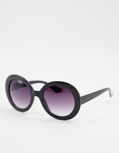 Женские круглые солнцезащитные очки в черной оправе Jeepers Peepers-Черный цвет