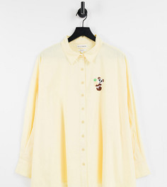 Рубашка «бойфренда» лимонного цвета с вышивкой панды Native Youth-Желтый