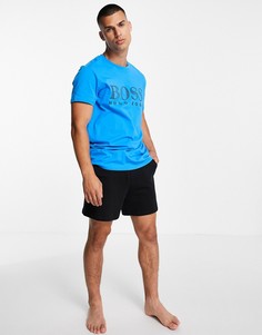 Голубая футболка BOSS Bodywear-Голубой