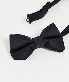 Черные атласные пояс и галстук-бабочка ASOS DESIGN-Черный цвет