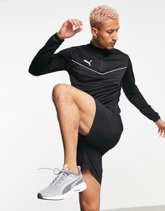 Черно-серый топ на молнии 1/4 Puma Football Rise Training-Черный цвет