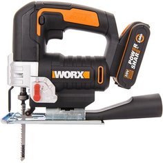 Лобзик аккумуляторный WORX WX543, 20В, 2 Ач х1, ЗУ 2А, кейс