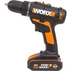 Дрель-шуруповерт аккумуляторная WORX WX101.2, 20В, 2.0Ач x1, ЗУ 2А, кейс