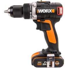 Дрель-шуруповерт аккумуляторная WORX WX175, 20В, бесщеточная, 2Ач x2, кейс