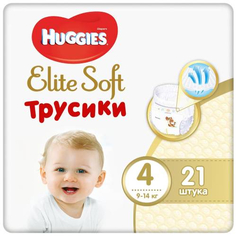 Подгузники-трусики Huggies Elite Soft, размер 4, 9-14 кг, 21 шт (9401483)