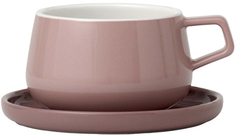Чашка с блюдцем VIVA-SCANDINAVIA Ella, 300 мл, розовая (V79750)